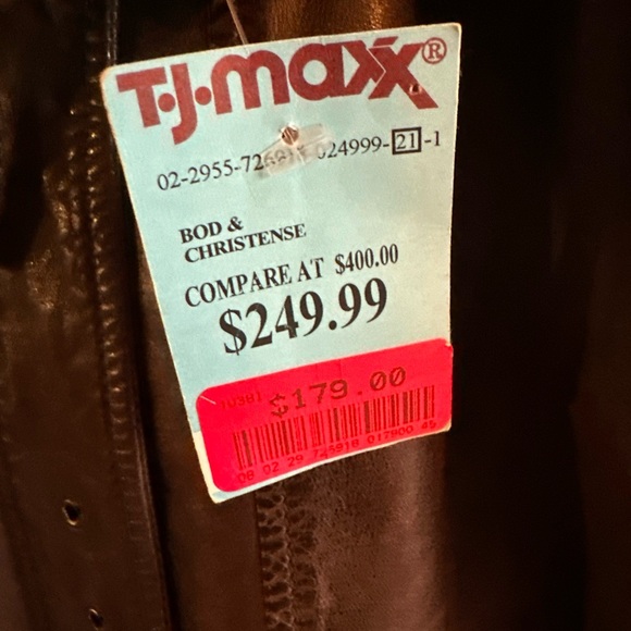 Bod Christensen Genuine Leather Women’s Mid Length Brown Jacket Size M NWT - Picture 9 of 16